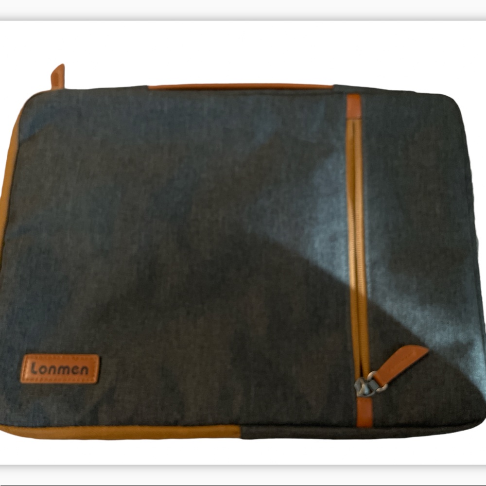 Charcoal and Brown Laptop Case